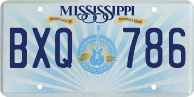 MS license plate BXQ786