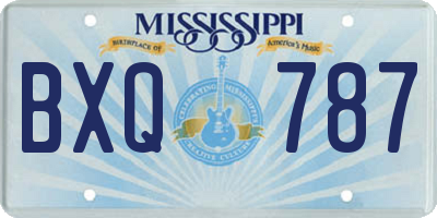 MS license plate BXQ787