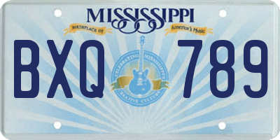 MS license plate BXQ789