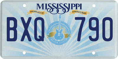 MS license plate BXQ790