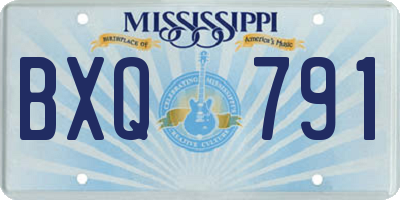 MS license plate BXQ791