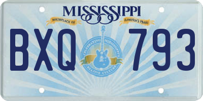 MS license plate BXQ793