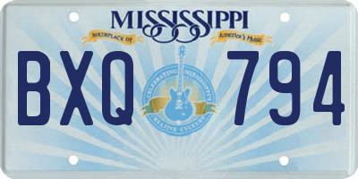 MS license plate BXQ794