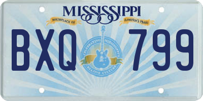 MS license plate BXQ799