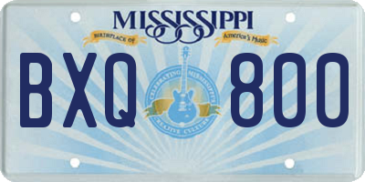 MS license plate BXQ800