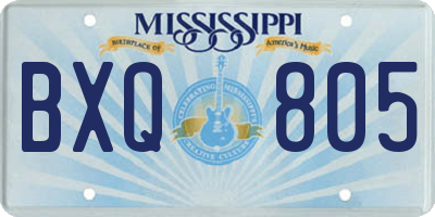 MS license plate BXQ805