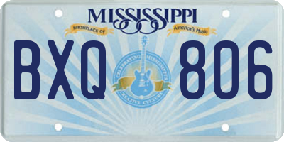 MS license plate BXQ806