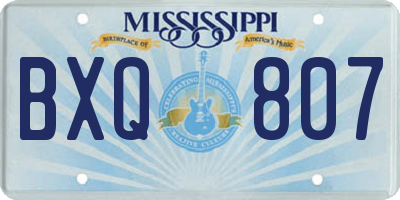 MS license plate BXQ807