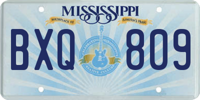 MS license plate BXQ809
