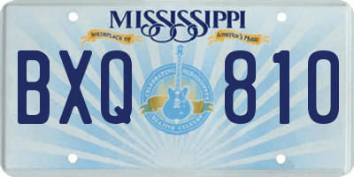 MS license plate BXQ810