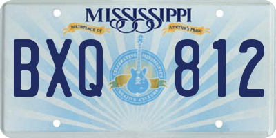 MS license plate BXQ812
