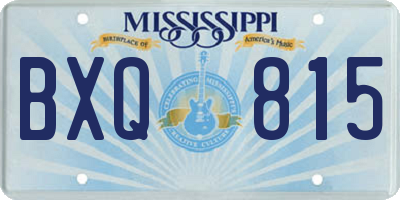MS license plate BXQ815