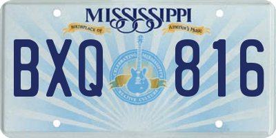 MS license plate BXQ816