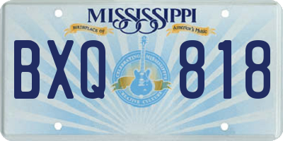 MS license plate BXQ818