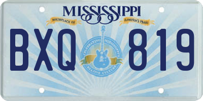 MS license plate BXQ819