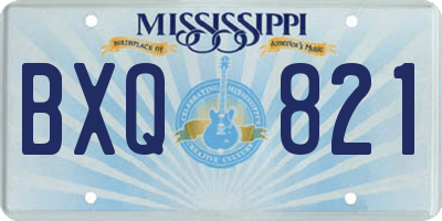 MS license plate BXQ821