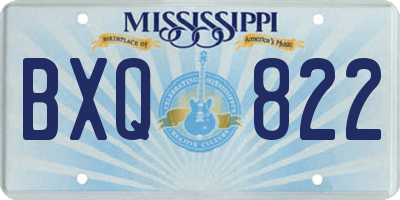 MS license plate BXQ822