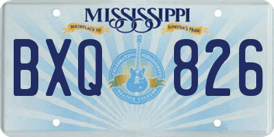 MS license plate BXQ826