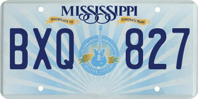 MS license plate BXQ827