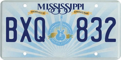 MS license plate BXQ832