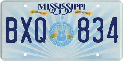 MS license plate BXQ834