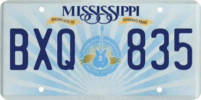 MS license plate BXQ835
