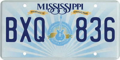 MS license plate BXQ836