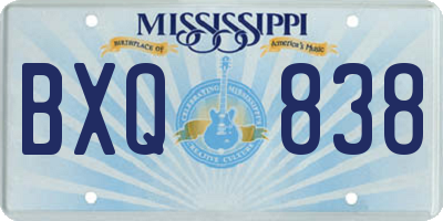 MS license plate BXQ838