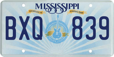 MS license plate BXQ839