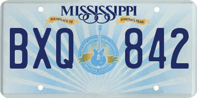MS license plate BXQ842