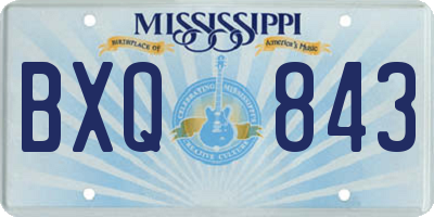 MS license plate BXQ843