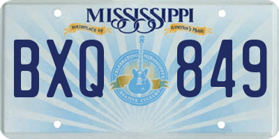 MS license plate BXQ849