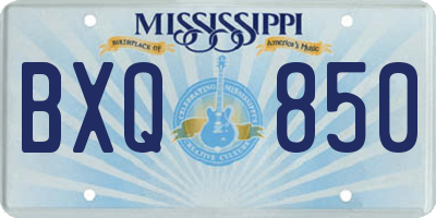 MS license plate BXQ850