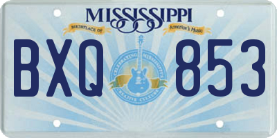 MS license plate BXQ853
