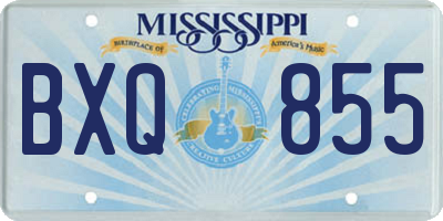 MS license plate BXQ855