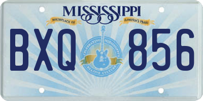 MS license plate BXQ856