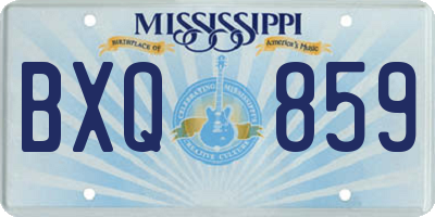 MS license plate BXQ859