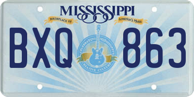 MS license plate BXQ863