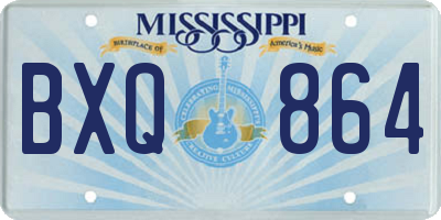 MS license plate BXQ864
