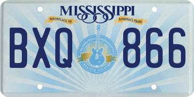 MS license plate BXQ866