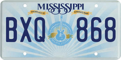 MS license plate BXQ868