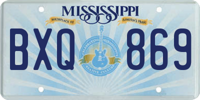 MS license plate BXQ869