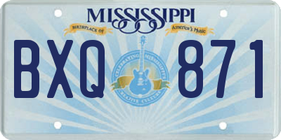 MS license plate BXQ871