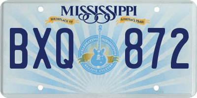 MS license plate BXQ872