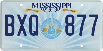 MS license plate BXQ877