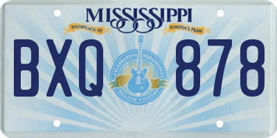 MS license plate BXQ878
