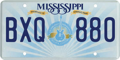 MS license plate BXQ880