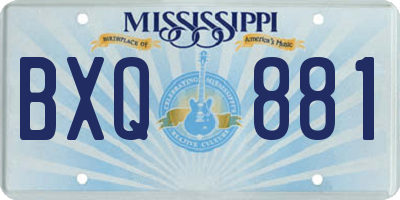 MS license plate BXQ881