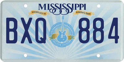 MS license plate BXQ884