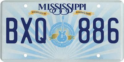 MS license plate BXQ886